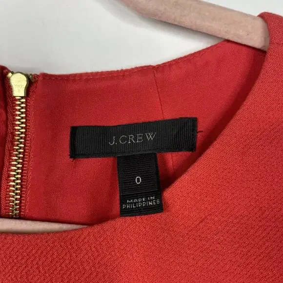 2/$30 J. Crew Bell-Sleeve Crepe Dress Dark Papaya 0 #8676 - Picture 5 of 9